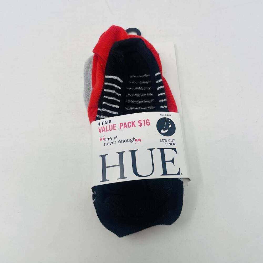 Hue Womens One Size Fits Most 3 Pack Low-Cut Liner Socks in Black Stripeโ 1774